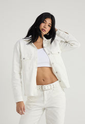 Chaqueta blanca manga larga para mujer