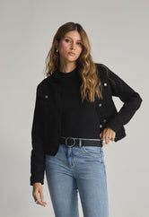 Chaqueta negra fondo entero para mujeres