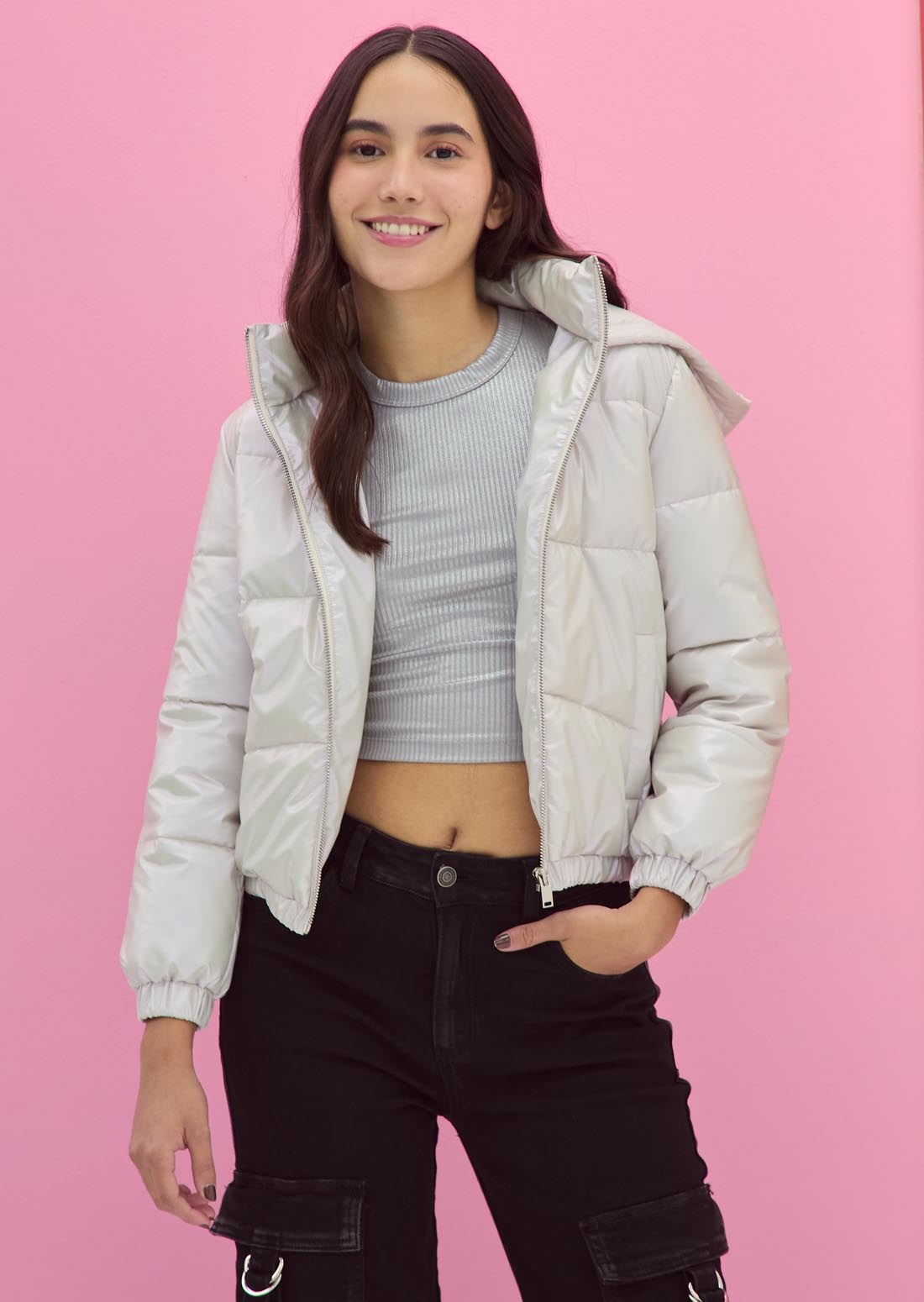 Chaqueta acolchada tornasol para jóvenes