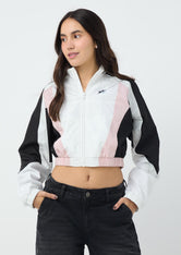 Chaqueta marfil tipo rompe vientos para jóvenes