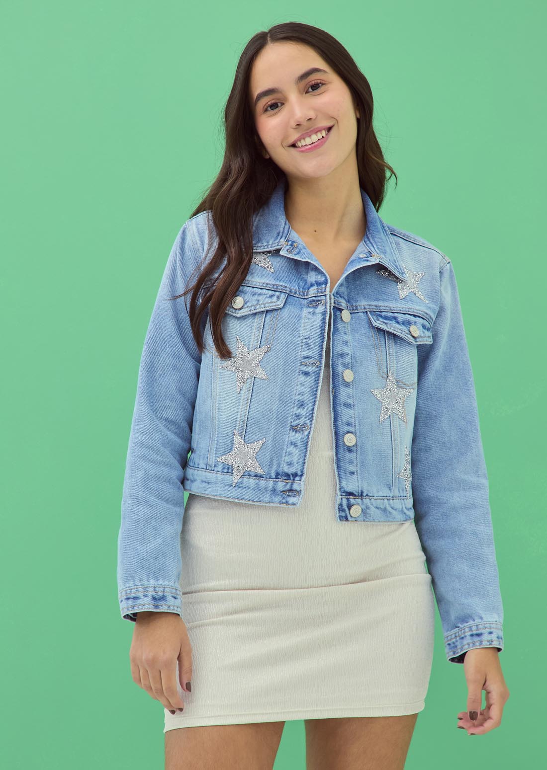 Chaqueta medio con apliques para jóvenes