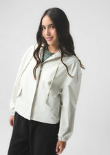 Chaqueta tipo rompevientos beige para jóvenes