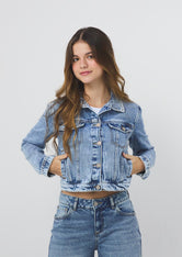 Chaqueta lavado claro con bolsillos para jóvenes