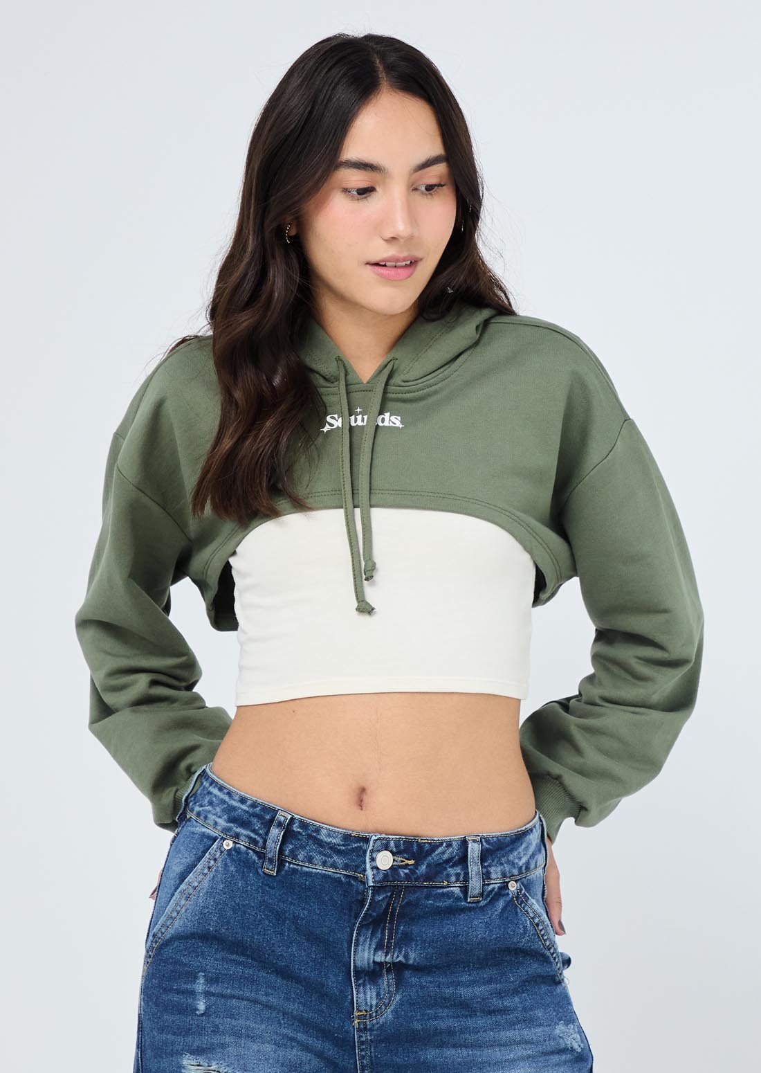 Chompa verde militar estampado para jóvenes