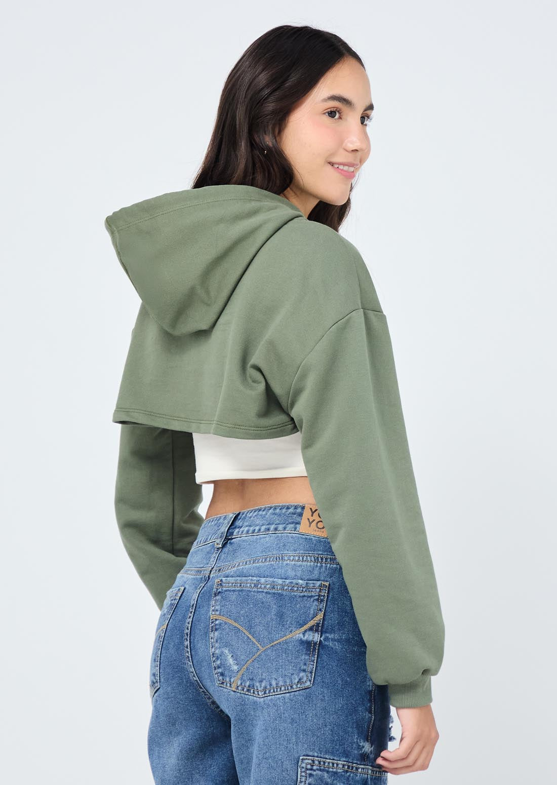 Chompa verde militar estampado para jóvenes