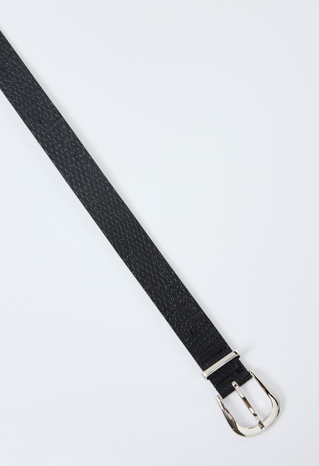 Cinturón animal print negro