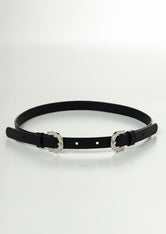 Cinturón negro con doble hebilla para jóvenes