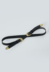 Cinturón negro con doble hebilla