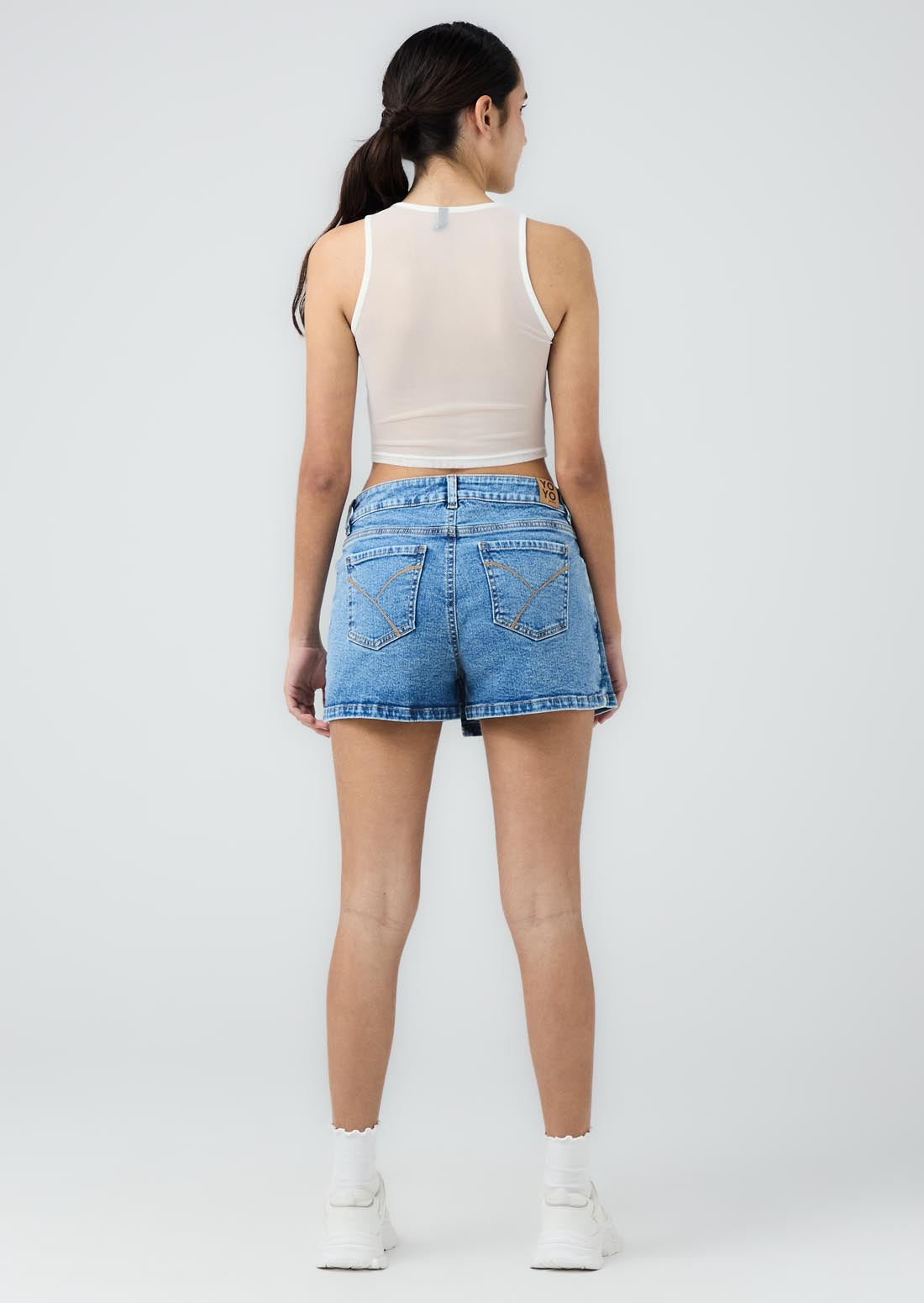 Falda short medio fondo entero para jóvenes