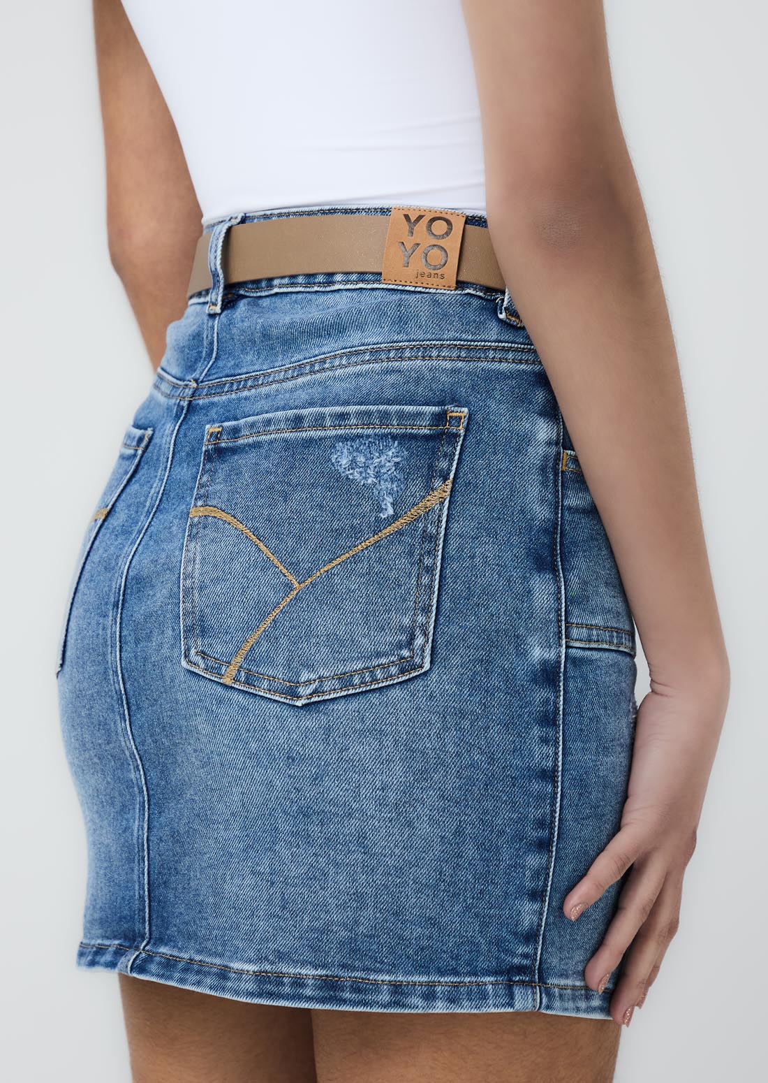 Falda lavado medio en denim para jóvenes – Stop Jeans