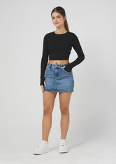 Falda lavado medio con apliques para jóvenes