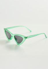 Gafas verdes con marco traslúcido para jóvenes