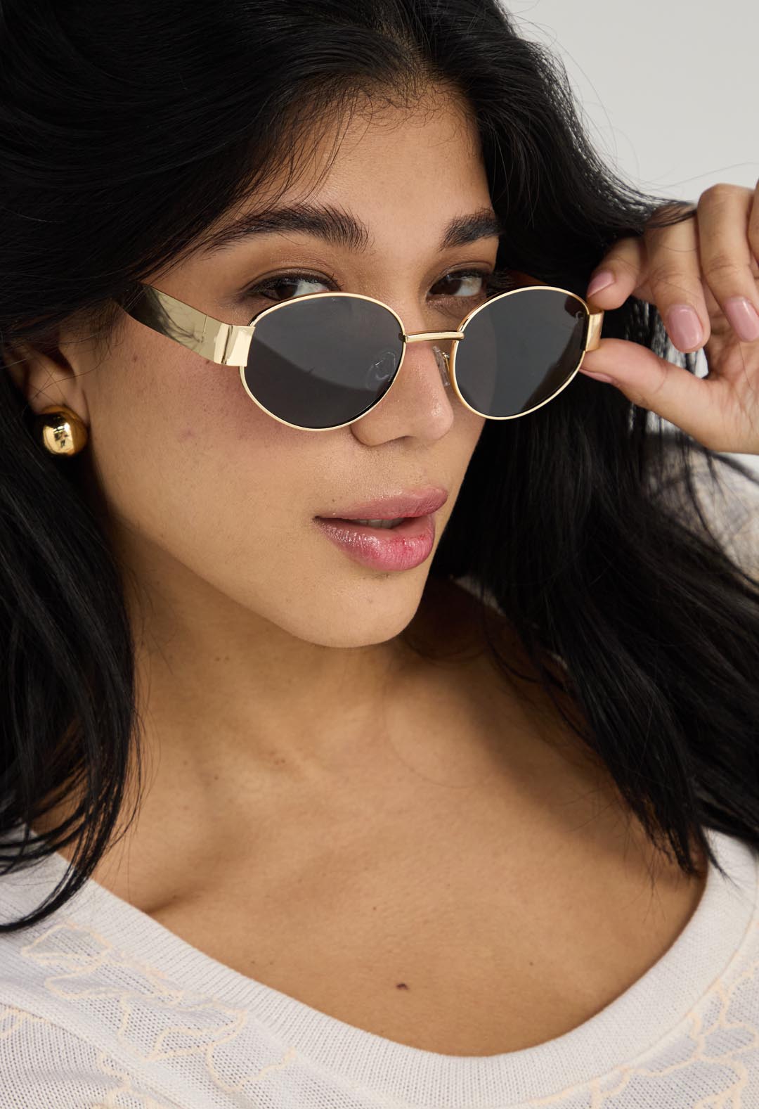 Gafas doradas ovaladas