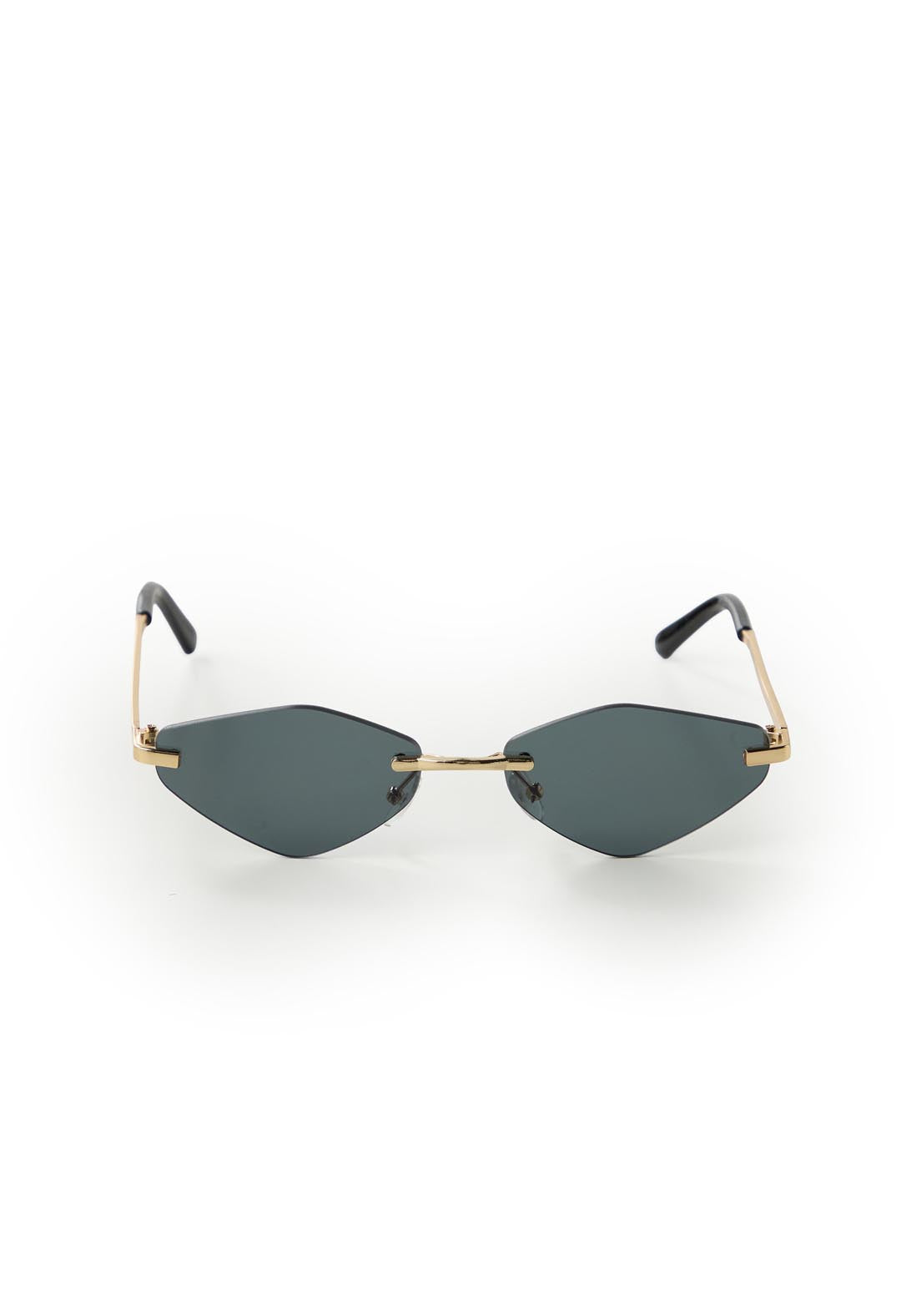 Gafas doradas con lente en rombo