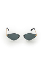 Gafas doradas con lente en rombo