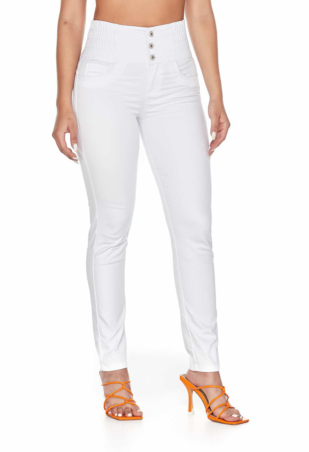 Pantalón lipoPantalón blanco bota tubo para mujeres