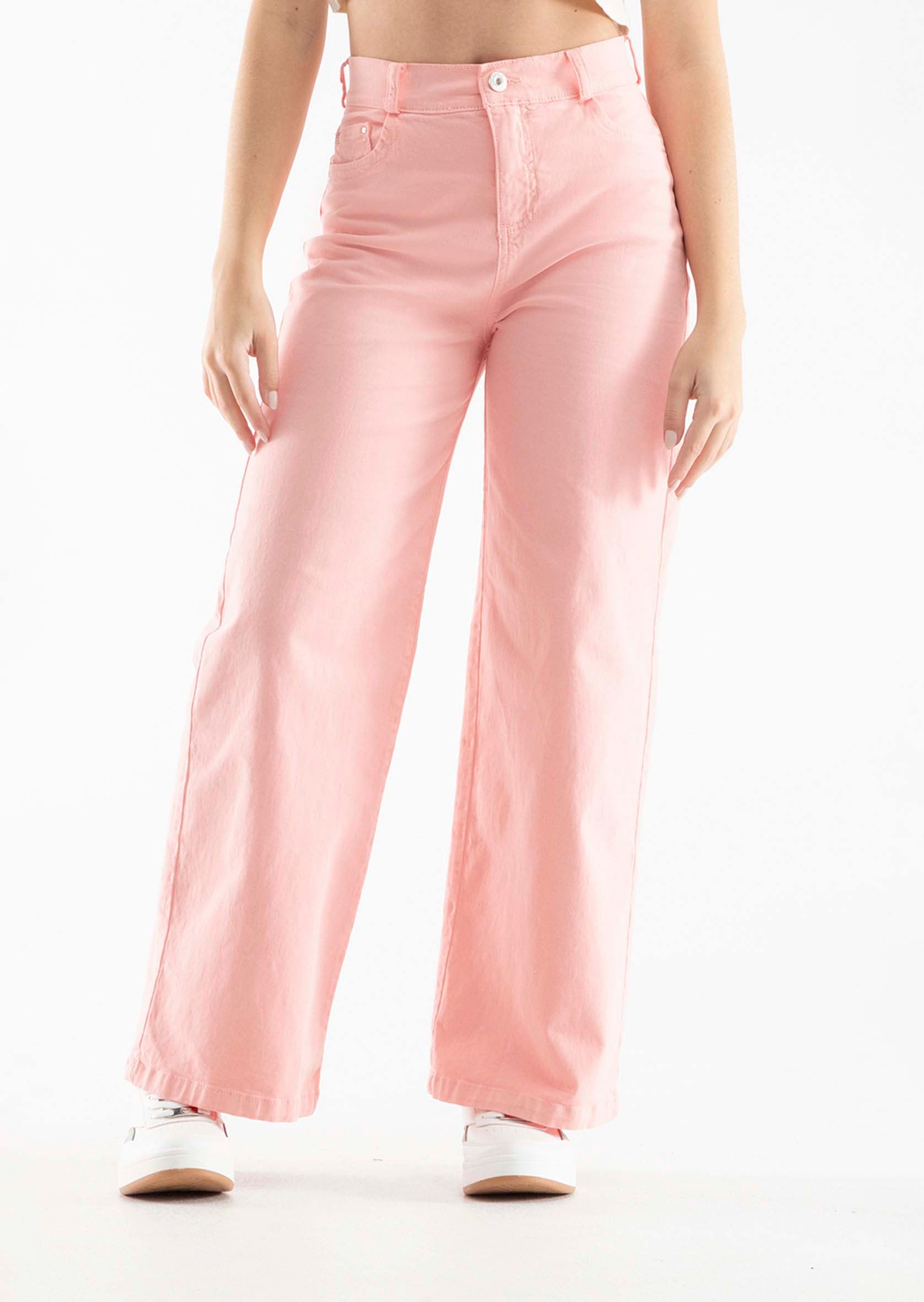 Pantalón retromom salmón fondo entero para adolescentes