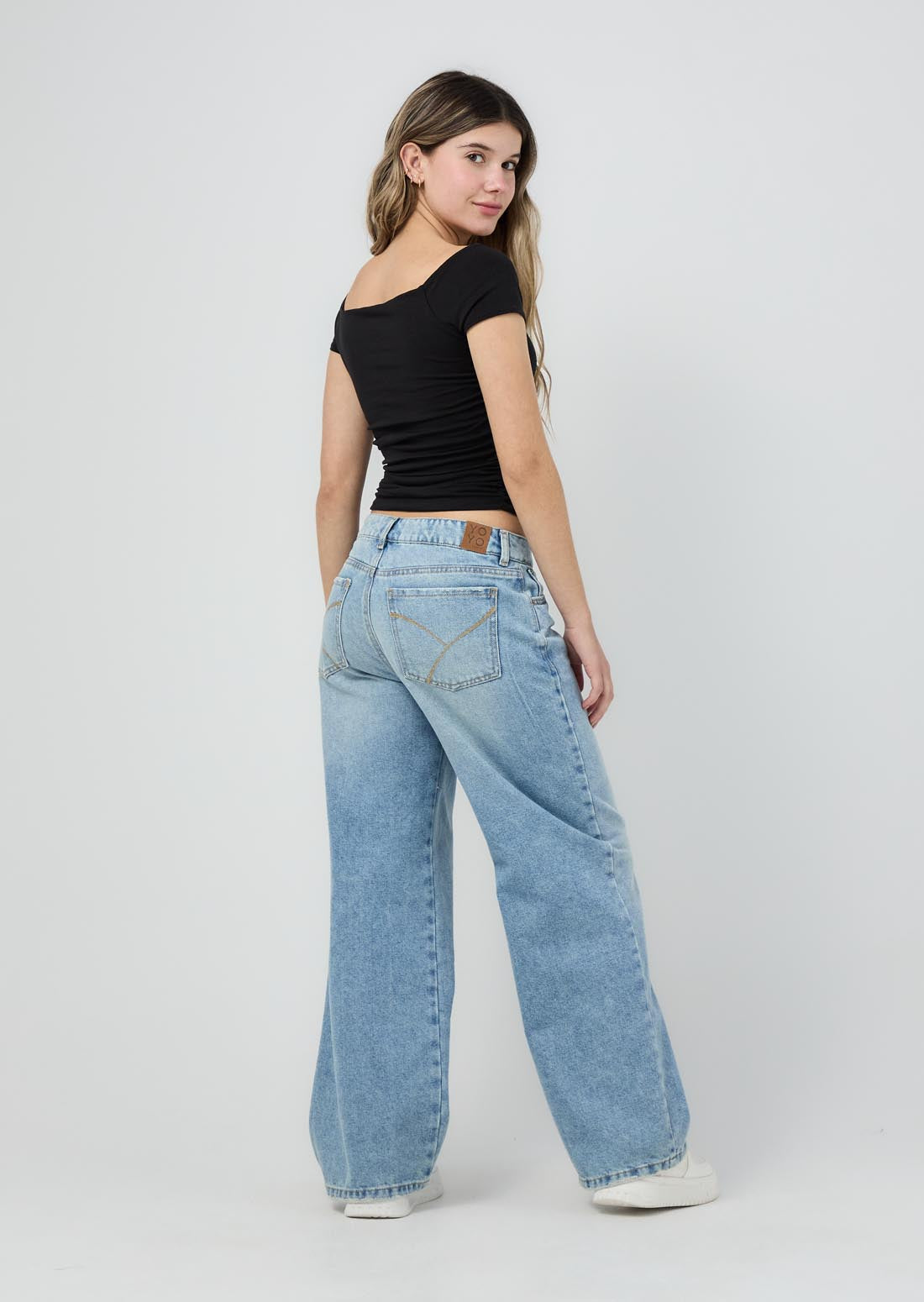 Jean retromom claro descaderado para jóvenes