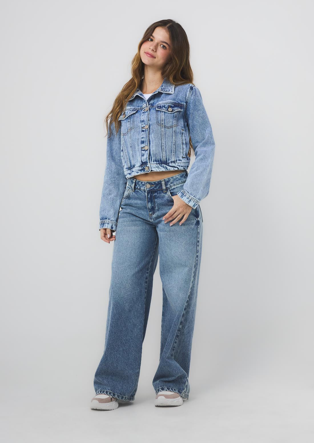 Jean retromom medio descaderado para jóvenes