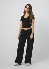 Jean retromom negro descaderado para jóvenes