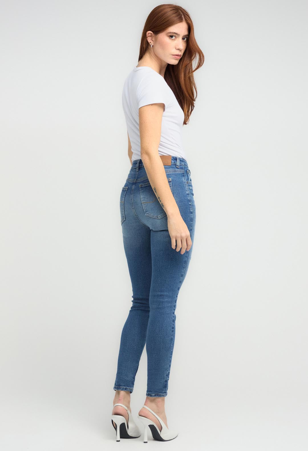 Jean vaquero medio bota tubo para mujeres