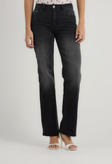 Jean vaquero negro con bolsillos para mujer
