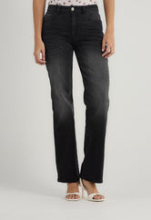 Jean vaquero negro con bolsillos para mujer