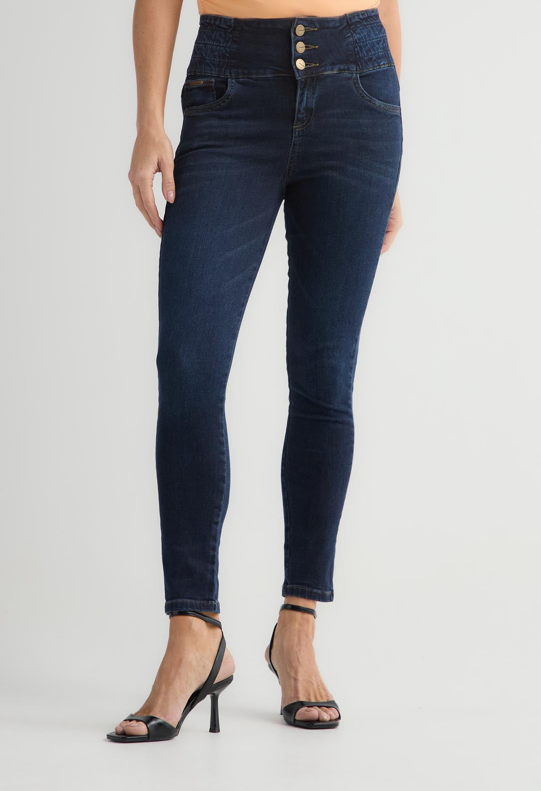 Jean lipojean oscuro bota tubo para mujer