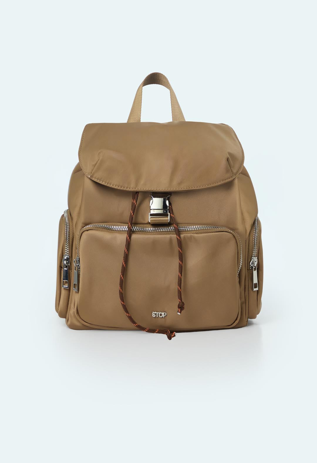 Morral miel con tapa para mujer