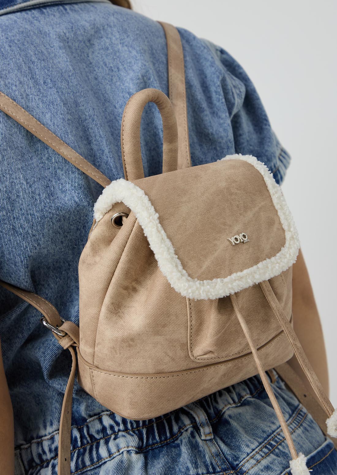 Morral arena afelpado en tapa