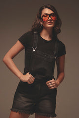 Overall corto negro para mujer