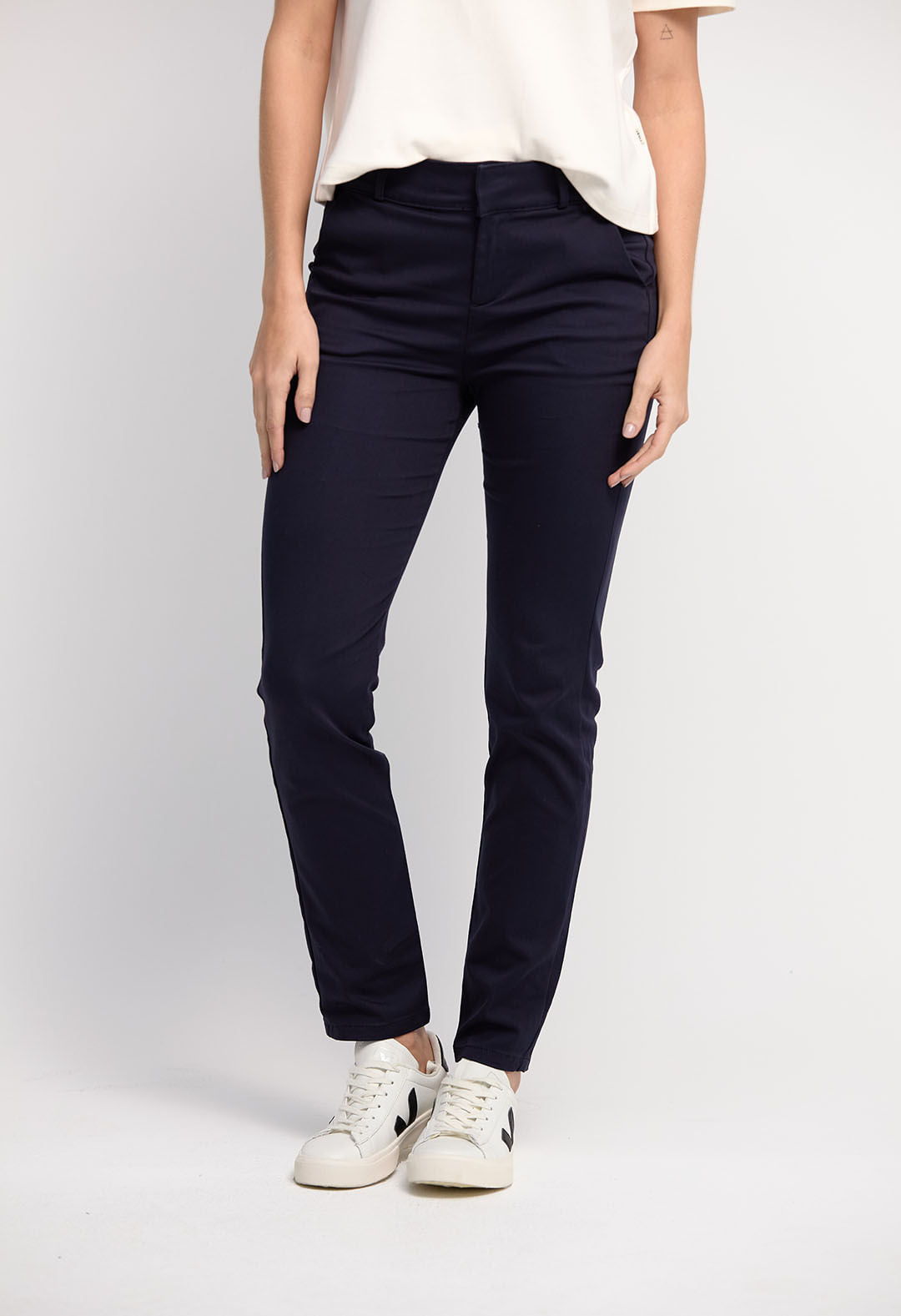 Pantalón ejecutivo azul navy fondo entero para mujeres