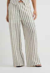 Pantalón negro con elástico en cintura para mujer