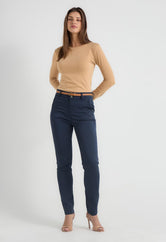 Pantalón ejecutivo azul navy fondo entero para mujeres