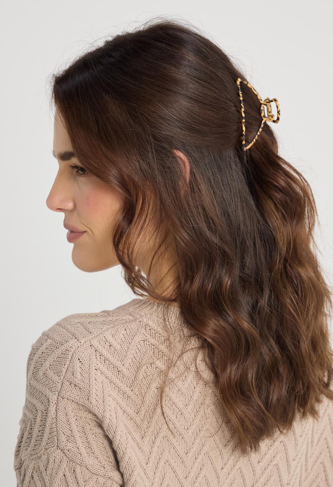 Pinza café para el cabello