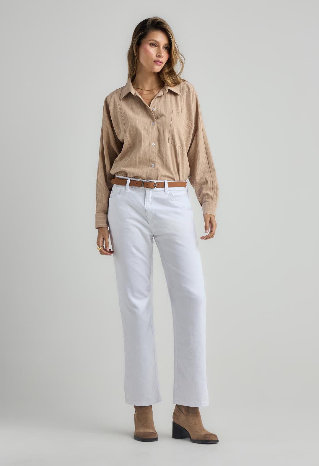 Jean retro blanco descaderado para mujer