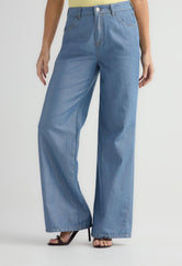 Jean retro claro fondo entero para mujer