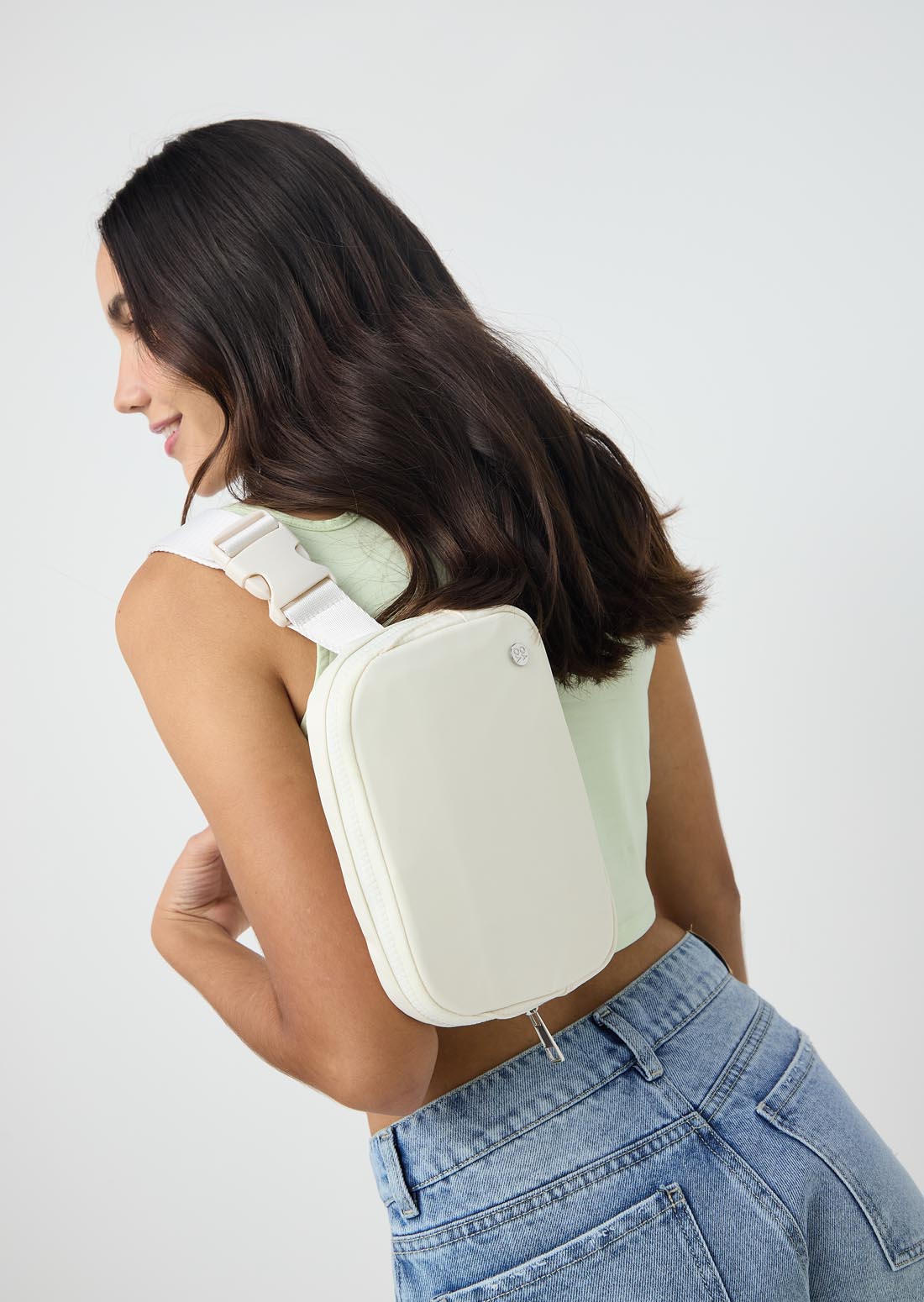 Riñonera marfil fondo entero para jóvenes