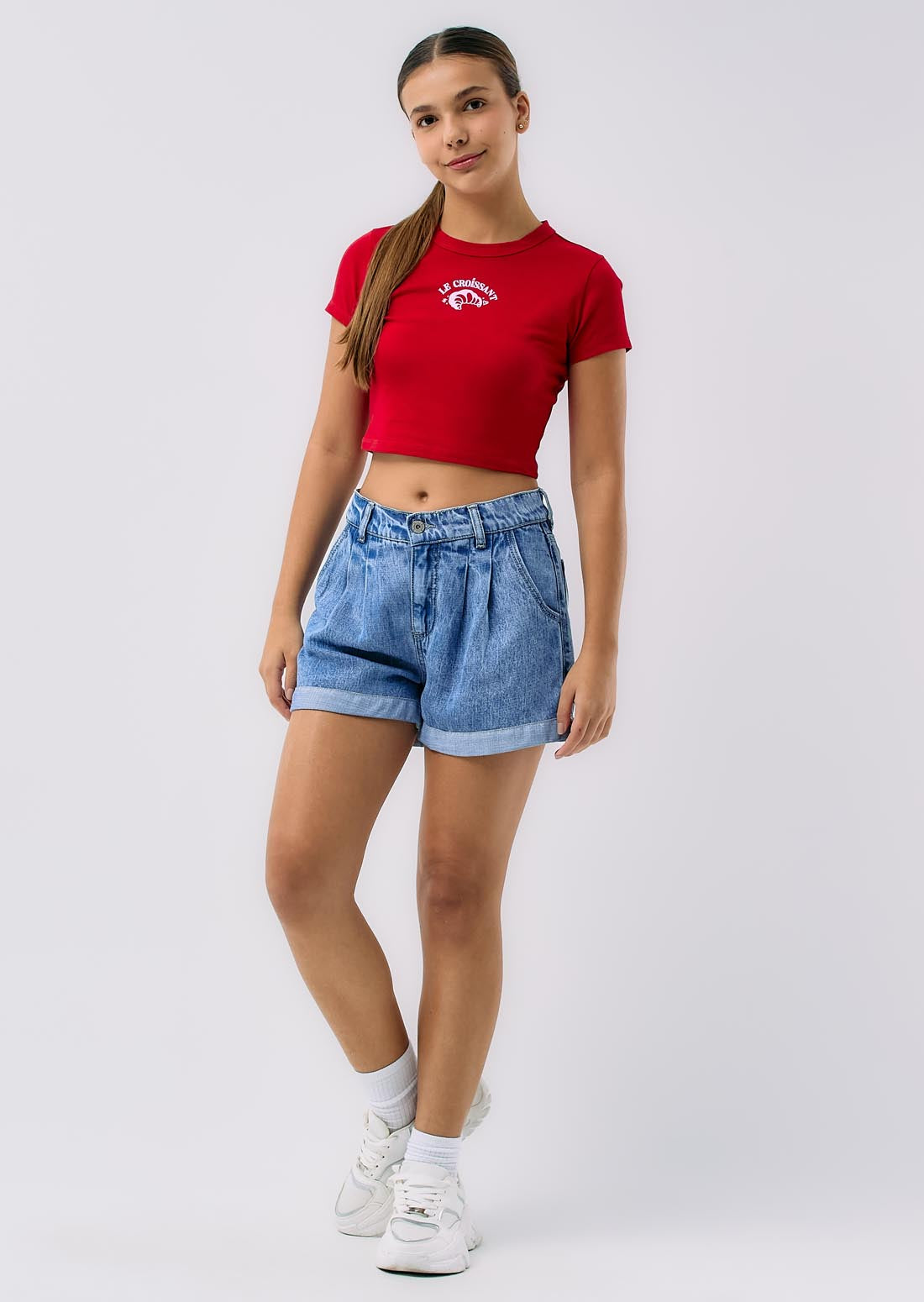 Short claro con bolsillos para adolescentes