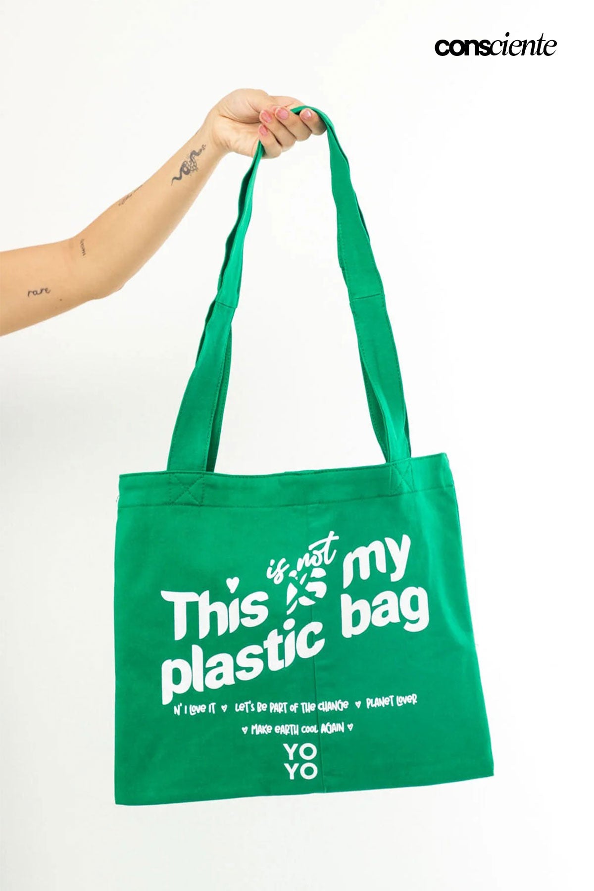 Tote bag verde para jóvenes