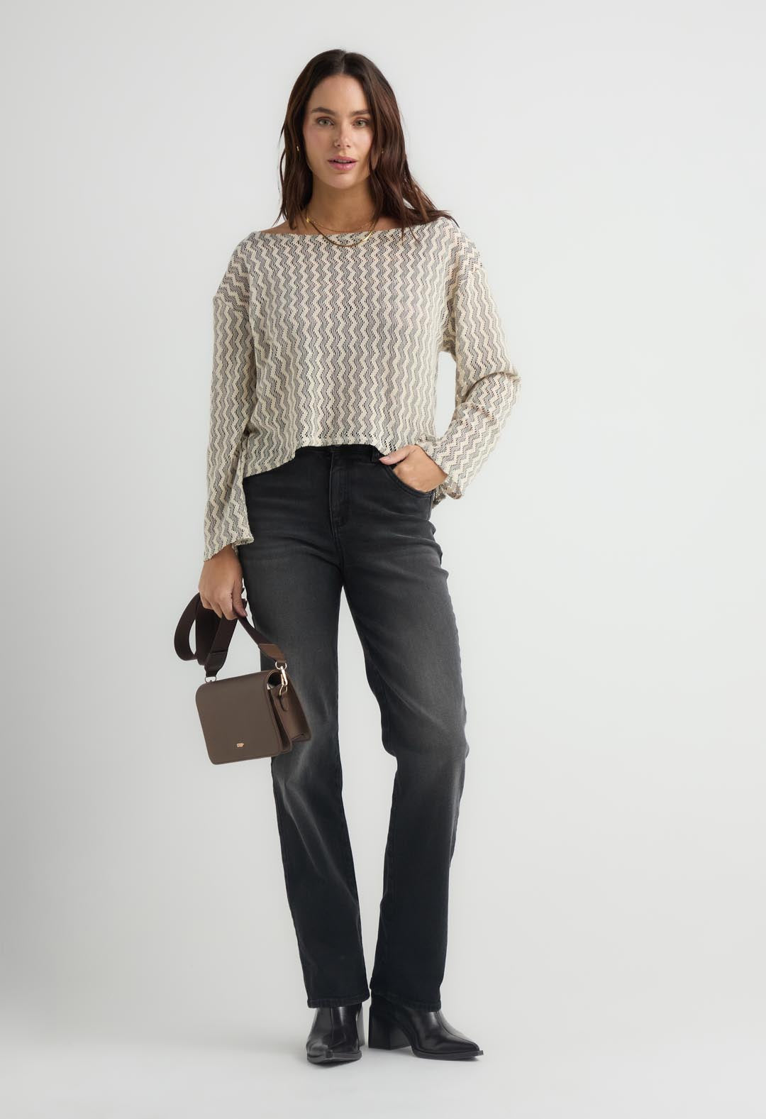 Jean vaquero negro fondo entero para mujer