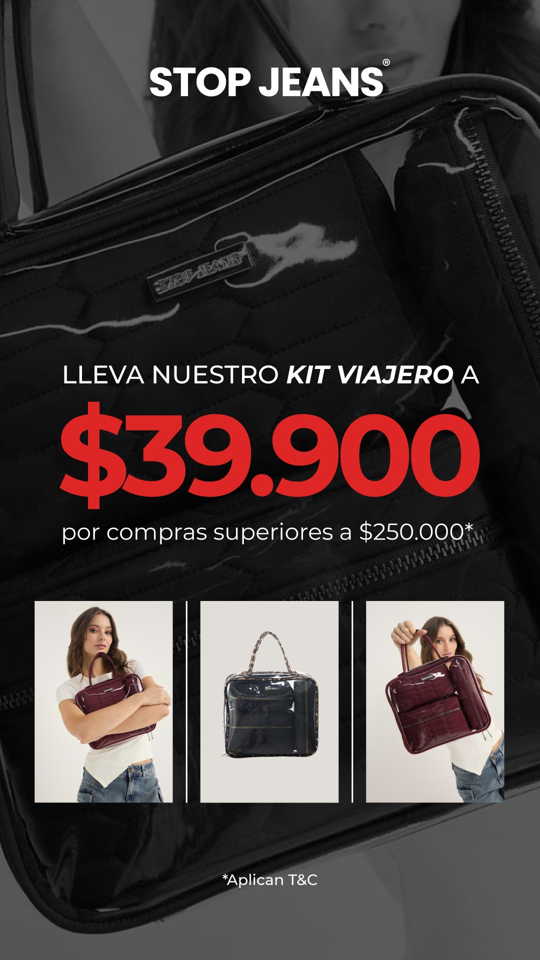 Set viajero de cosmetiqueras vino