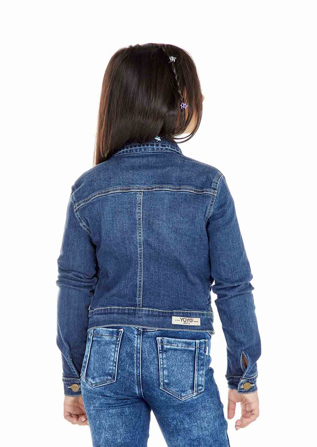 Chaqueta lavado medio en denim para niñas