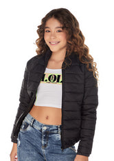 Chaqueta negra manga larga para niñas